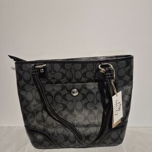 Coach Black and Gray Signature Tote